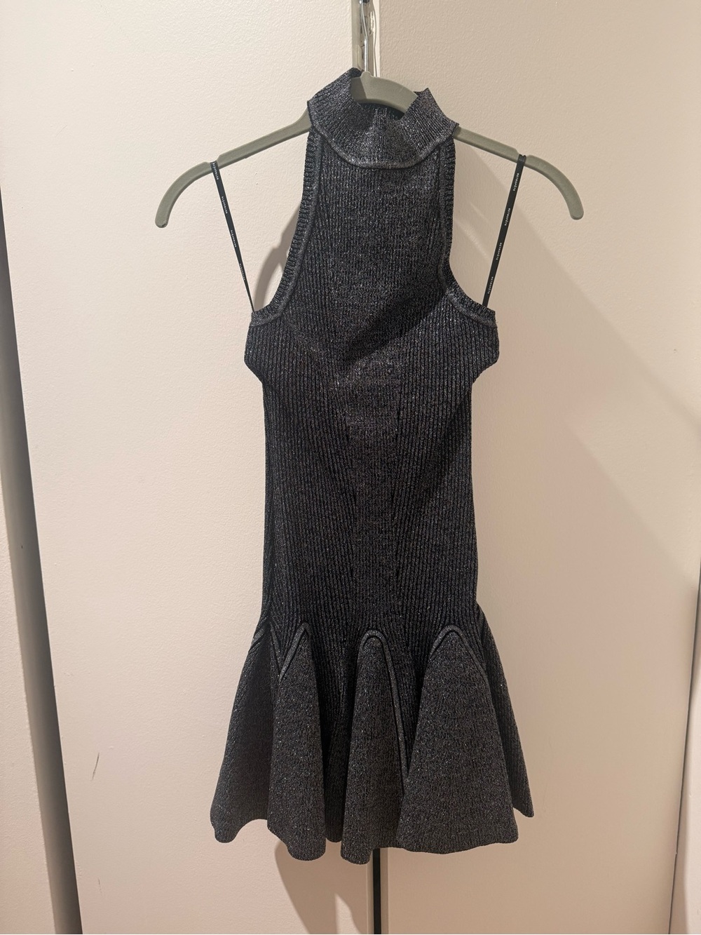 Sleeveless Metallic Black Quinn Knit Dress Retrofete